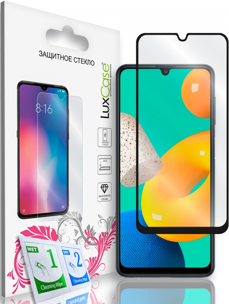 Стекло защитное LuxCase Samsung Galaxy M32 черная рамка Стекло защитное LuxCase Samsung Galaxy M32 черная рамка
