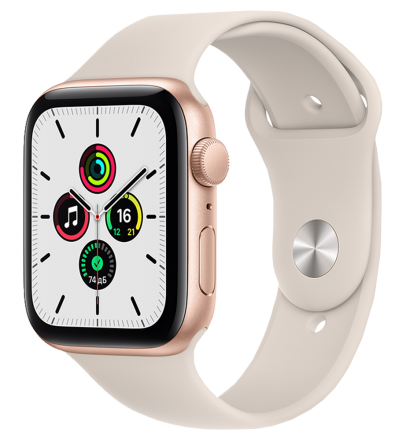 Часы Apple Watch SE GPS 44мм корпус из алюминия розовое золото + ремешок сияющая звезда (MKQ53RU/A)