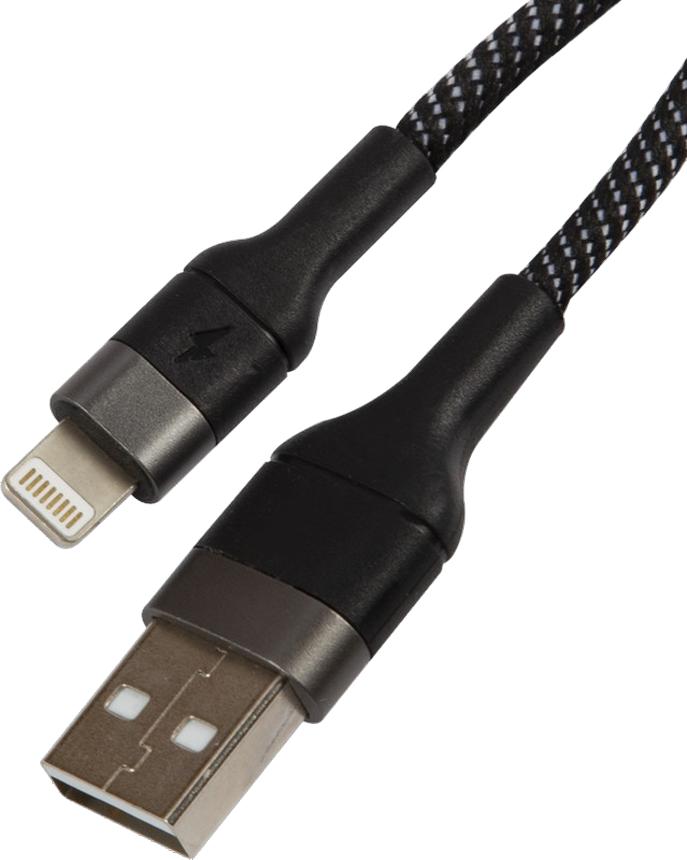 Дата-кабель UNBROKE Mane USB-Lightning 1,2 метра до 3A нейлоновая оплетка Черно-серый Дата-кабель UNBROKE Mane USB-Lightning 1,2 метра до 3A нейлоновая оплетка Черно-серый