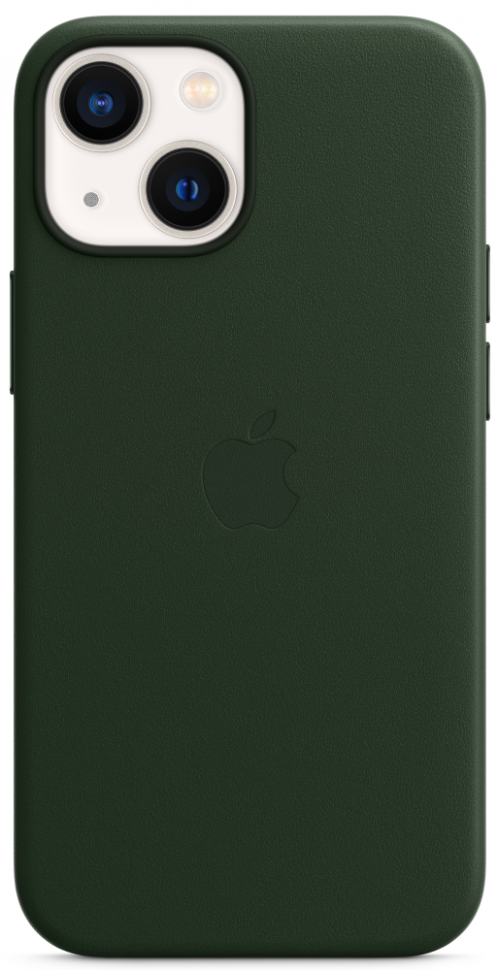 Клип-кейс Apple iPhone 13 mini MagSafe кожаный Зеленая секвойя (MM0J3ZE/A) Клип-кейс Apple iPhone 13 mini MagSafe кожаный Зеленая секвойя (MM0J3ZE/A)