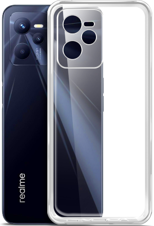 Стекло защитное Realme C35 Черная рамка