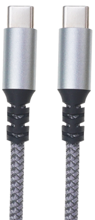 Дата-кабель Akai CE-474GR Type-C - Type-C текстильная оплетка Серый