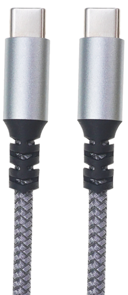 Дата-кабель Akai CE-474GR Type-C - Type-C текстильная оплетка Серый Дата-кабель Akai CE-474GR Type-C - Type-C текстильная оплетка Серый