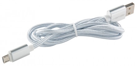 Дата-кабель RedLine microUSB 2.4А White + мягкий футляр Black