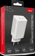 СЗУ Akai CH-6A30  2 x Type-C PD GAN 45W Белое