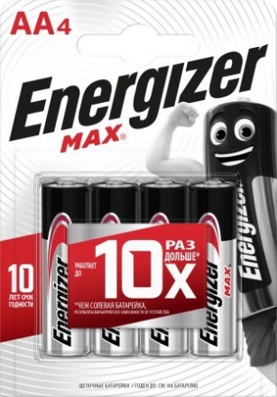 Батарея Energizer MAX LR6 Е91 AA 4 шт блистер