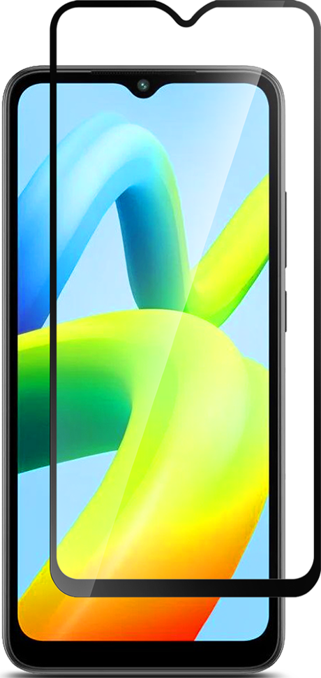 Стекло защитное Xiaomi Redmi A1+ Черная рамка