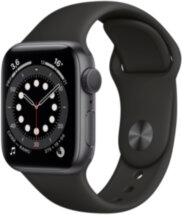 Часы Apple Watch Series 6 GPS 40мм корпус из алюминия серый космос + ремешок черный (MG133RU/A)