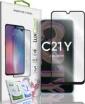 Стекло защитное LuxCase Realme C21Y черная рамка