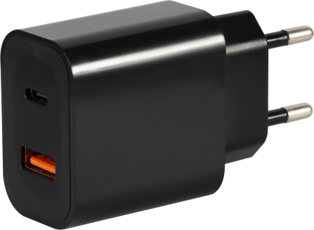 СЗУ RedLine NQC-13 USB-A-USB-C 3A + дата-кабель Type-C-Type-C PD 18W Черное