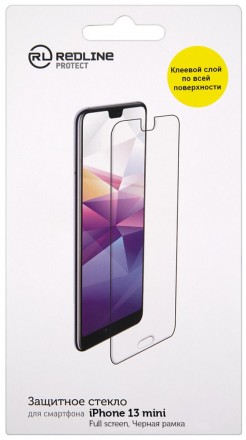 Стекло защитное RedLine iPhone 13 mini черная рамка