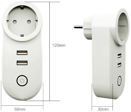 Умная розетка MOES Smart Socket ZP-LZ-EU2U, Zigbee, 110-240 В, 16А Белая