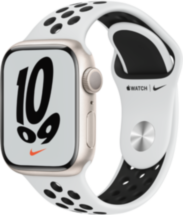 Часы Apple Watch Nike Series 7 GPS 41мм корпус из алюминия Сияющая звезда + ремешок Серый (MKN33RU/A)