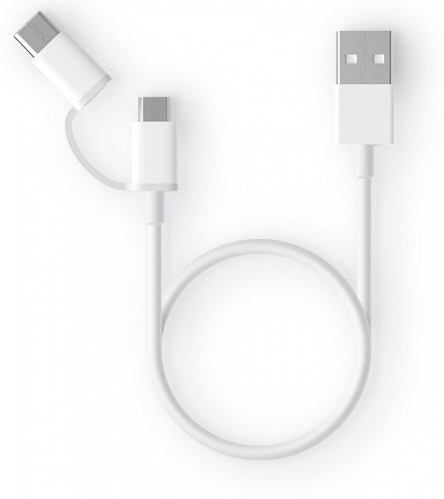 Дата-кабель Xiaomi Mi 2-in-1 microUSB B/USB Type-C/USB A 1м White Дата-кабель Xiaomi Mi 2-in-1 microUSB B/USB Type-C/USB A 1м White