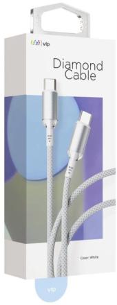 Дата-кабель VLP Diamond Cable USB C-USB C 1.2 м Белый