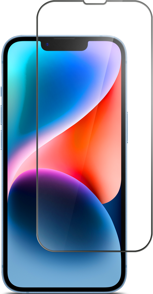 Стекло защитное СТМ для iPhone 14 Черная рамка