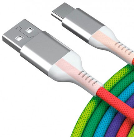 Дата-кабель Akai CE-462RN Type-C 1м радуга