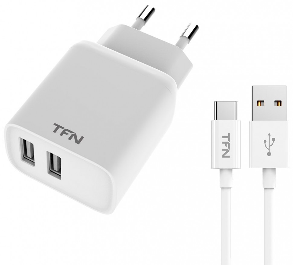 СЗУ TFN Rapid 2.4А + кабель Type-C White