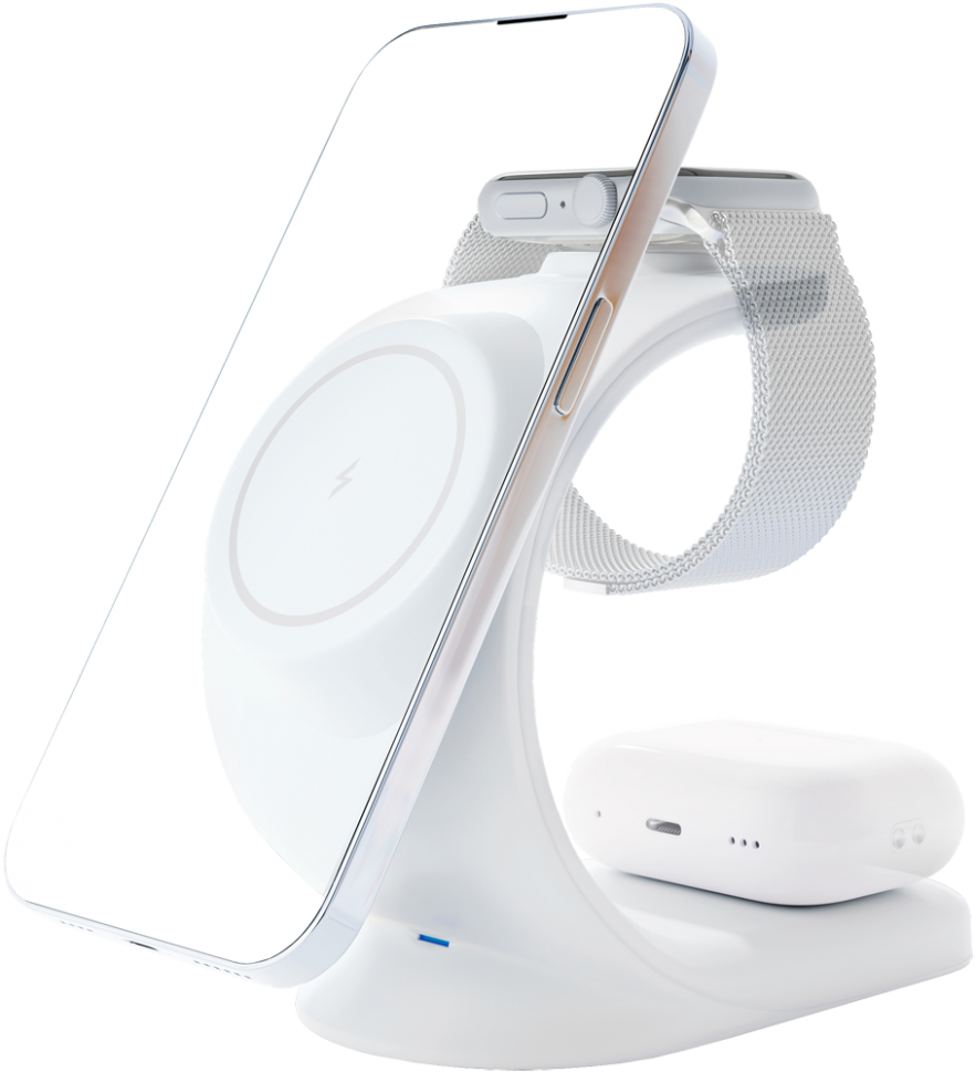 Беспроводное зарядное устройство VLP Powerstand 3 in 1 Белое