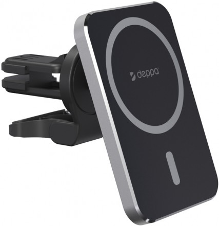 Держатель автомобильный Deppa MagSafe Qi для iPhone магнитный Black