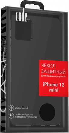 Клип-кейс Code iPhone 12 mini liquid силикон Black