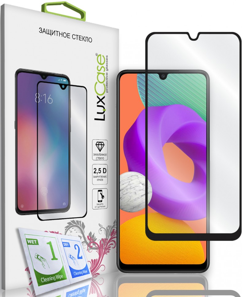 Стекло защитное LuxCase Samsung Galaxy M22 черная рамка Стекло защитное LuxCase Samsung Galaxy M22 черная рамка