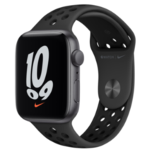 Часы Apple Watch Nike SE GPS 44мм корпус из алюминия серый космос + ремешок черный (MKQ83RU/A)