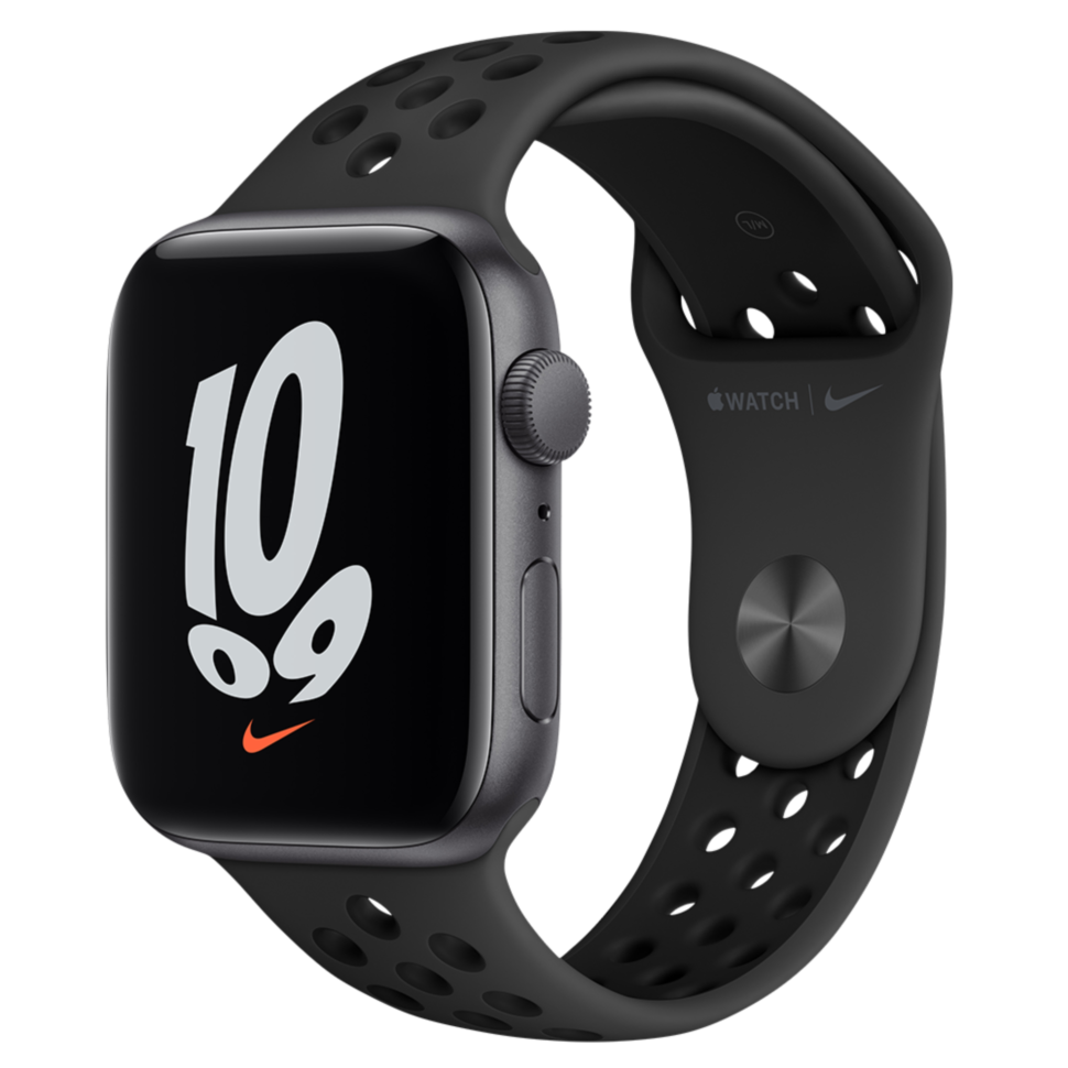 Часы Apple Watch Nike SE GPS 44мм корпус из алюминия серый космос + ремешок черный (MKQ83RU/A) Часы Apple Watch Nike SE GPS 44мм корпус из алюминия серый космос + ремешок черный (MKQ83RU/A)