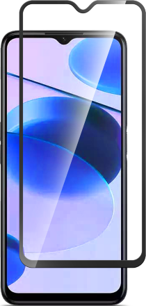 Стекло защитное Realme C30 Черная рамка