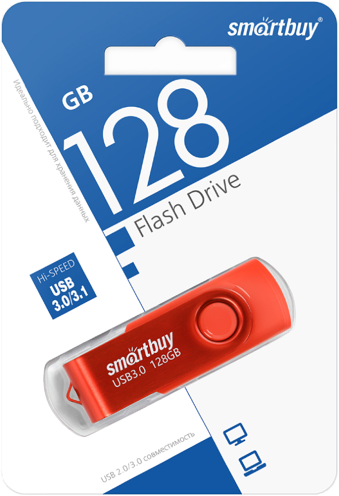 USB Flash Smartbuy 128 ГБ Twist Красный (SB128GB3TWR) USB Flash Smartbuy 128 ГБ Twist Красный (SB128GB3TWR)