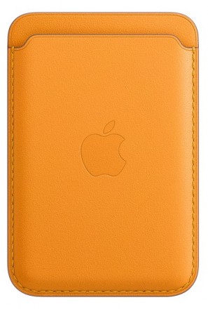 Чехол-бумажник Apple iPhone MagSafe кожаный золотой апельсин (MHLP3ZE/A)