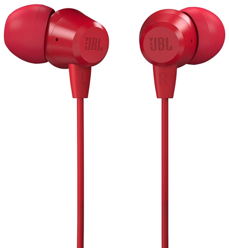 Наушники с микрофоном JBL C50HIRED Red