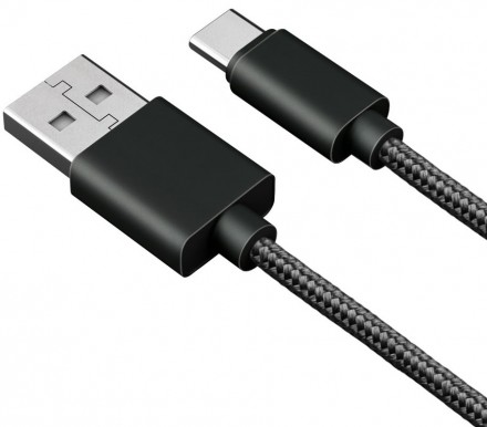 Дата-кабель Akai CE-463B Type-C нейлон Black