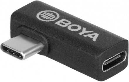 Адаптер Boya BY-K5 с Type-C на Type-C с углом 90 градусов Black