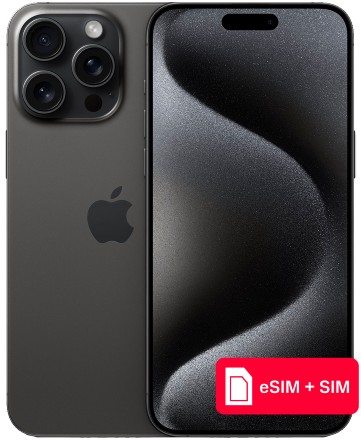 Смартфон Apple iPhone 15 Pro Max 256Gb eSIM + SIM Черный титан