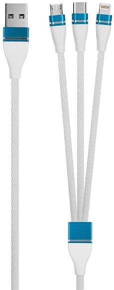 Дата-кабель RedLine USB A-Type-С+Lightning+Micro White Дата-кабель RedLine USB A-Type-С+Lightning+Micro White