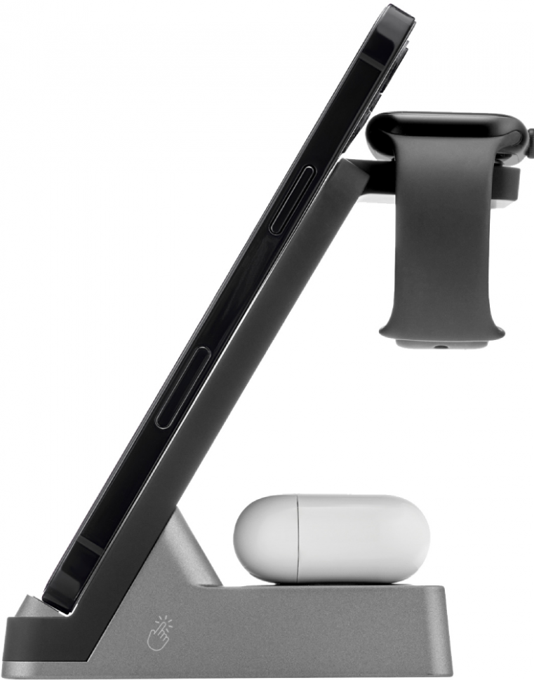 Беспроводное зарядное устройство Rocket Stand 3 in 1 30W Черное