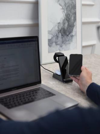 Беспроводное зарядное устройство Rocket Stand 3 in 1 30W Черное