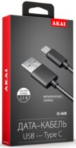 Дата-кабель Akai CE-442B Type-C металл Black
