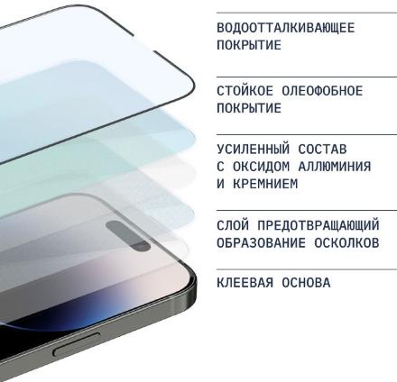 Стекло защитное Rocket Air Cover для iPhone 14 Plus 0.3мм Чёрная рамка