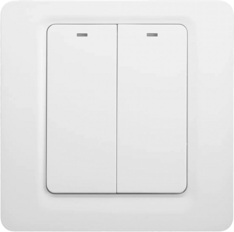 Умный выключатель Geozon WS-05 2 линии механический безнулевой White