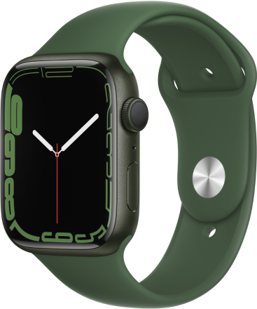 Часы Apple Watch Series 7 GPS 45мм корпус из алюминия Зеленый + ремешок Зеленый (MKN73RU/A)