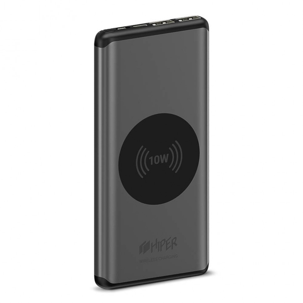 Внешний аккумулятор HIPER nano X 10000 mAh с беспроводной зарядкой QC 3.0 Grey Внешний аккумулятор HIPER nano X 10000 mAh с беспроводной зарядкой QC 3.0 Grey
