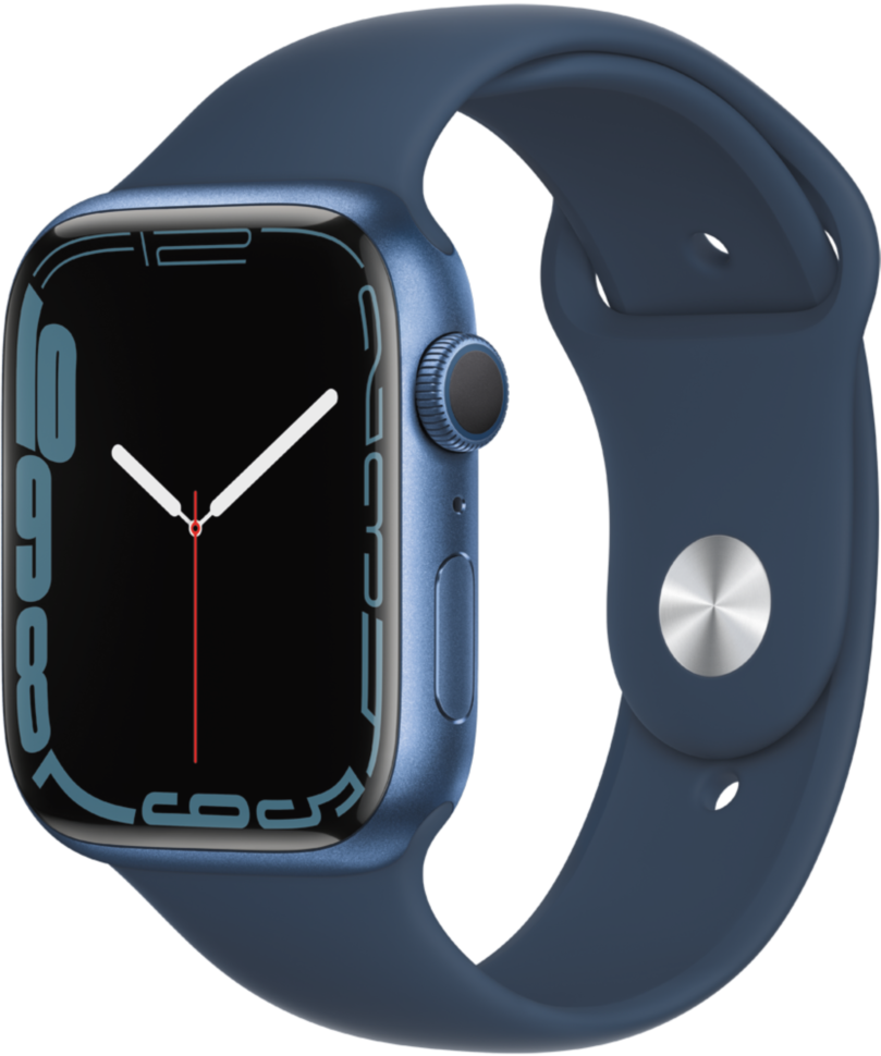 Часы Apple Watch Series 7 GPS 45мм корпус из алюминия синий + ремешок Синий (MKN83RU/A)