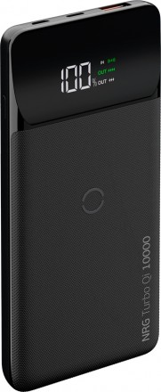 Внешний аккумулятор Deppa NRG Turbo Qi 10000 mAh QuickCharge 3.0 Black