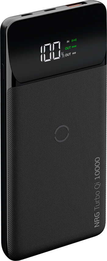 Внешний аккумулятор Deppa NRG Turbo Qi 10000 mAh QuickCharge 3.0 Black