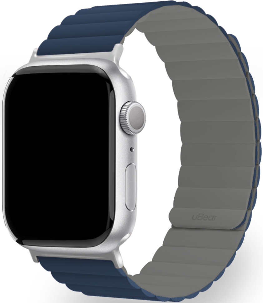 Ремешок для умных часов uBear Mode для Apple Watch 42|44|45|49 mm силиконовый Синий/Серый (WB16BG01ML-AW) Ремешок для умных часов uBear Mode для Apple Watch 42|44|45|49 mm силиконовый Синий/Серый (WB16BG01ML-AW)