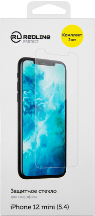 Стекло защитное RedLine Apple iPhone 12 mini прозрачное 2 шт