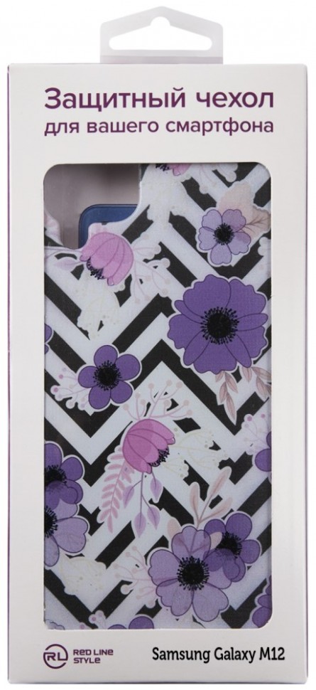 Клип-кейс RedLine Samsung Galaxy M12 принт Цветы 01