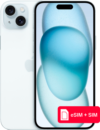 Смартфон Apple iPhone 15 Plus 128Gb eSIM + SIM Голубой